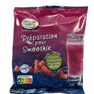 Smoothie prêt à mixer fruits rouges – 100% naturel – Sachet150g
