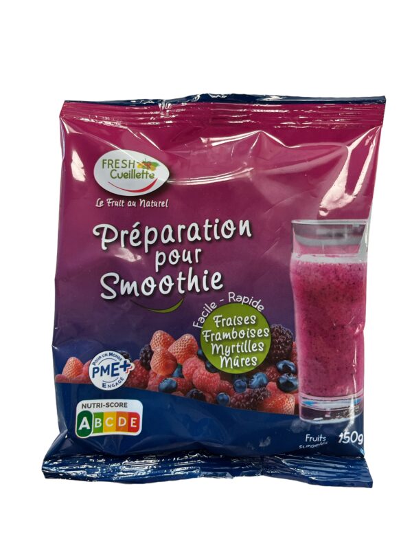 Smoothie prêt à mixer fruits rouges – 100% naturel – Sachet150g