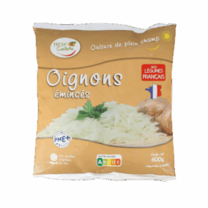 Oignons émincés surgelés - 100% naturel - Sachet 600g