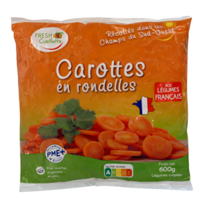 Carottes en rondelles surgelées - Origine France